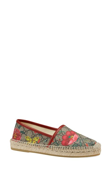 gucci pilar floral gg supreme espadrille flat|Gucci Pilar Espadrille Flat (Women) .